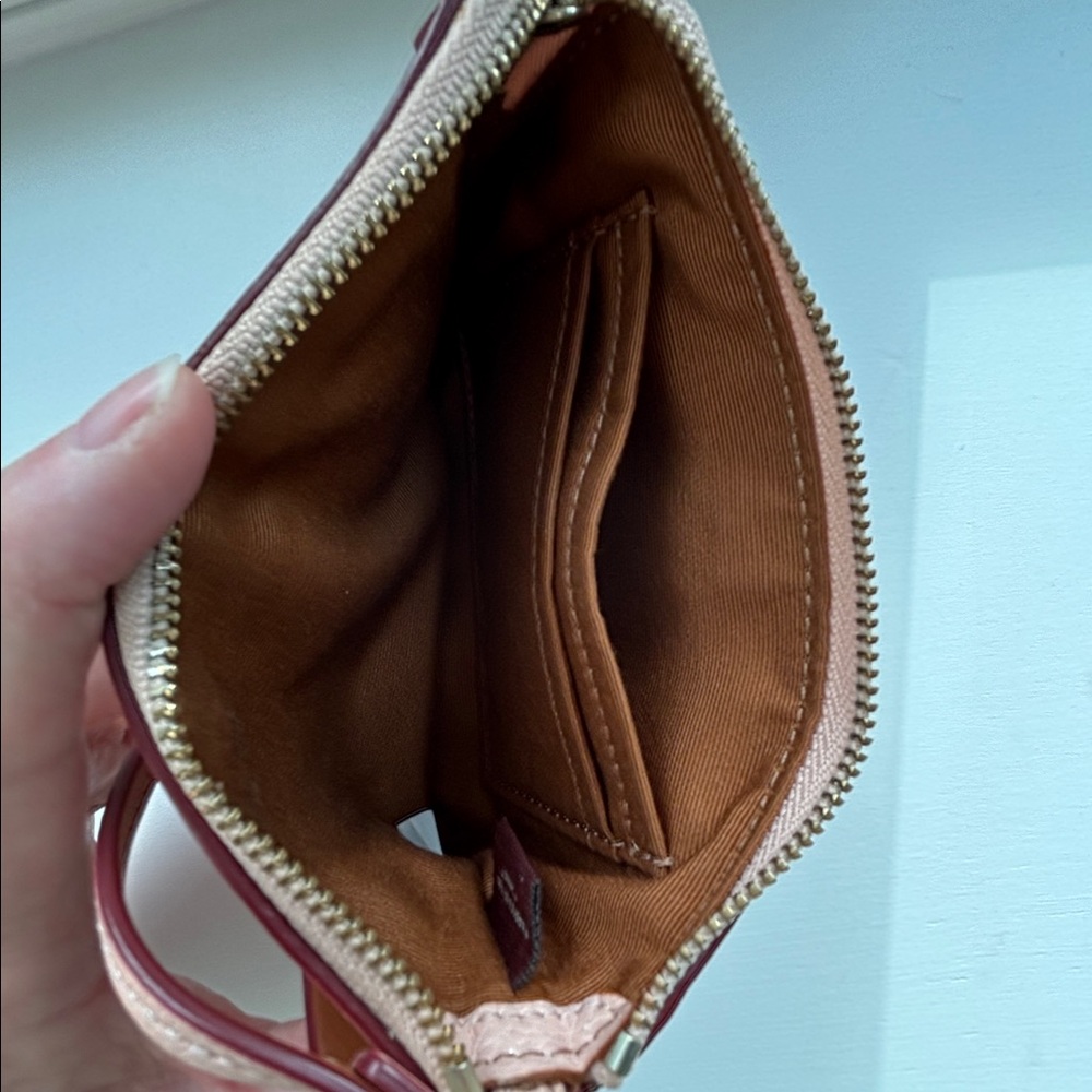 Coach Pink Floral Cutout Wristlet - Picture 3 of 6